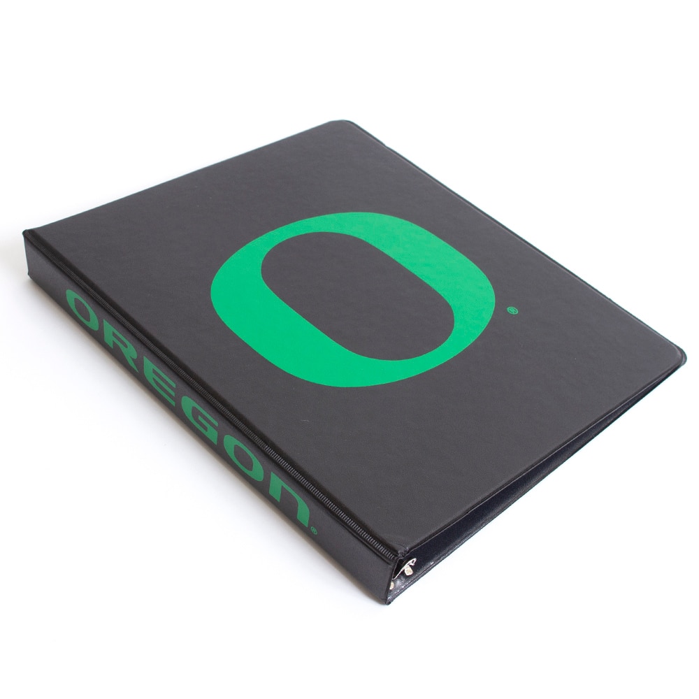 MCM Vinyl 1-In Black Binder with Green O Oregon